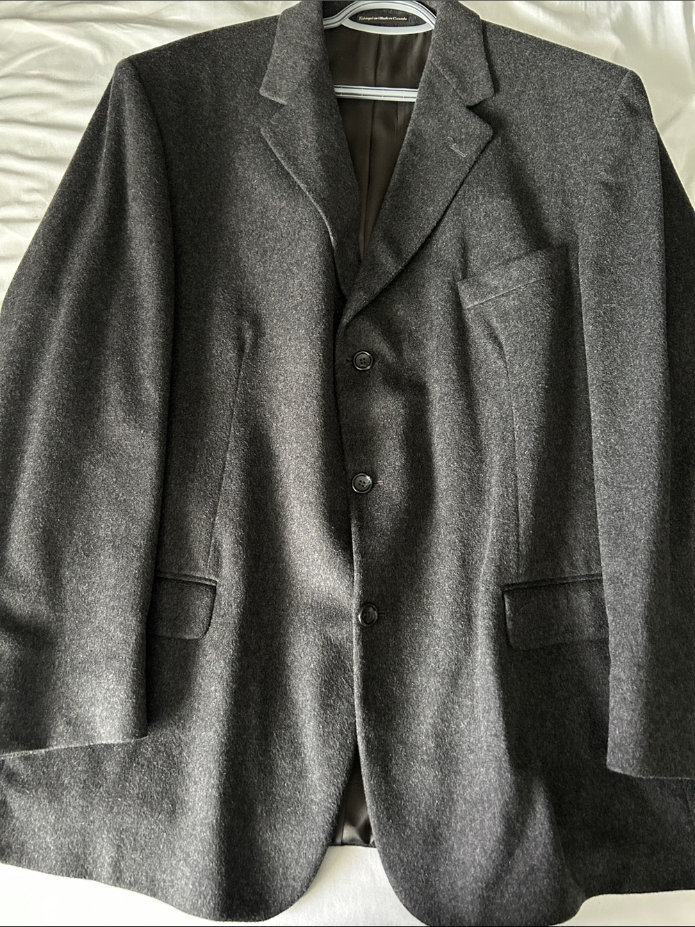Vintage Men's cashmere and wool Dark Charcoal grey Wool-Blend Blazer